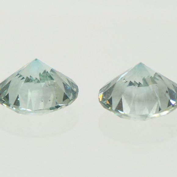 Round Diamond Pair Fancy Greenish Blue VS2 0.59 TCW - Picture 5 of 5